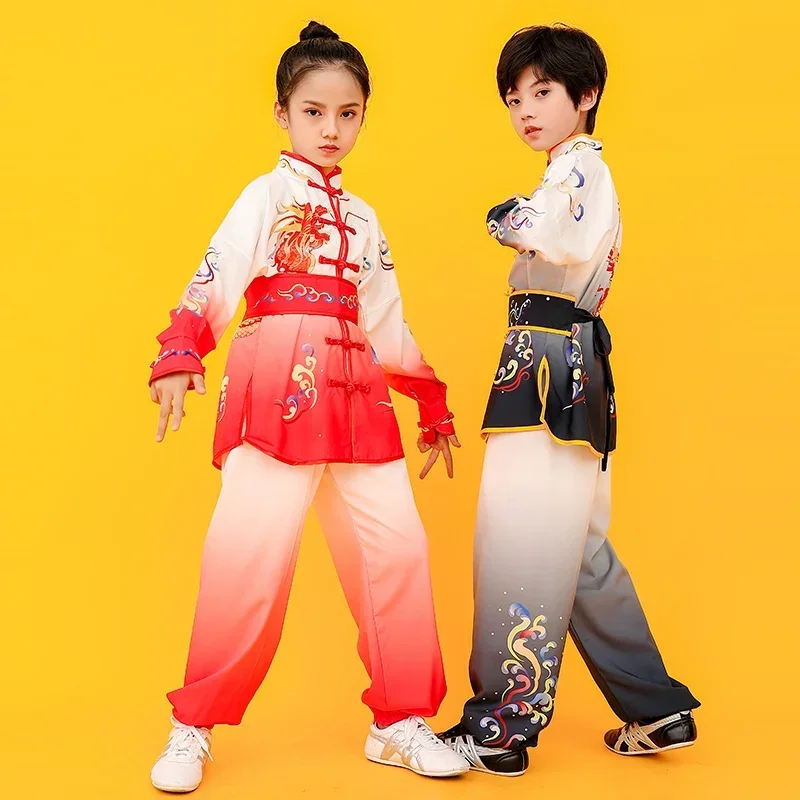 

20252025 chinese traditional costume for children kids wushu suit kung fu tai chi uniform martial arts performance exercise clot