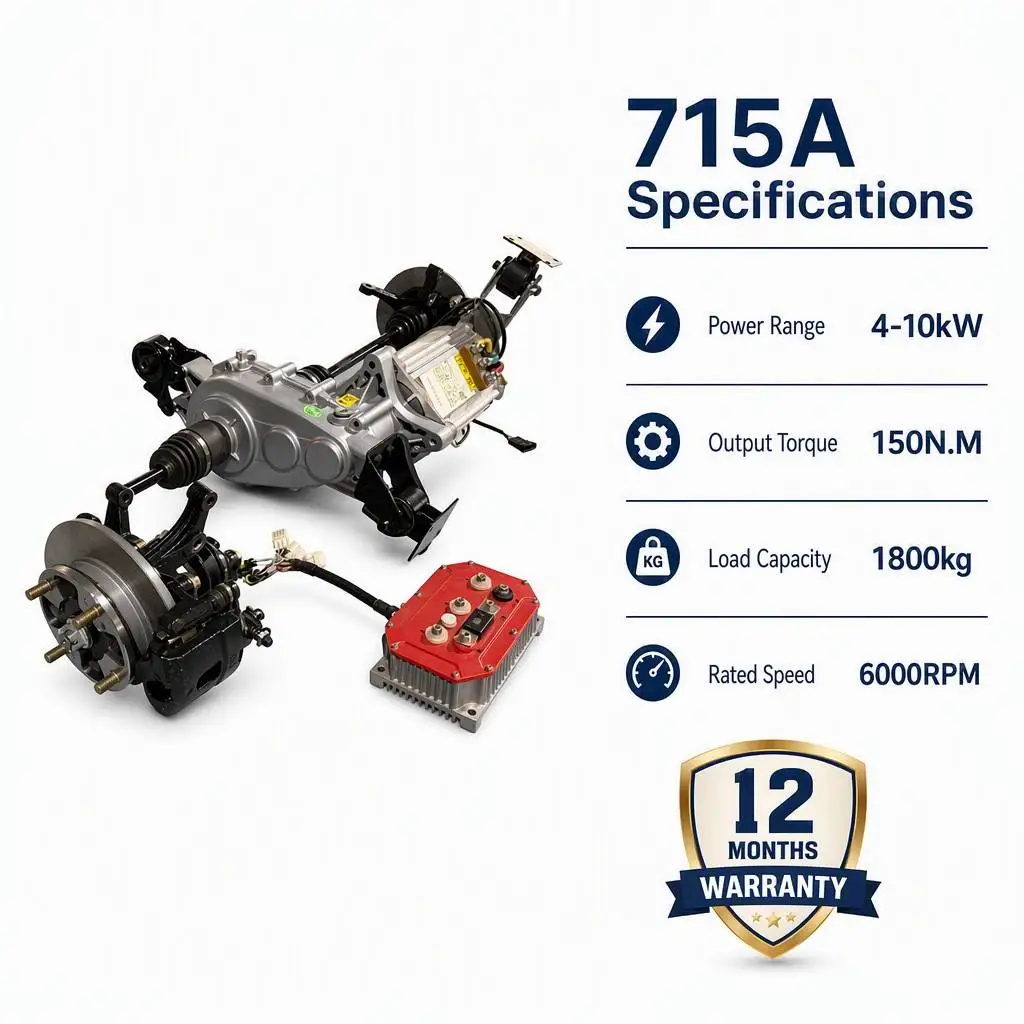 Differential Rear Axle Assembly with Propeller Shafts 400Nm ADC12 Aluminum for OEM 10KW Heavy Cargo Trike 715A