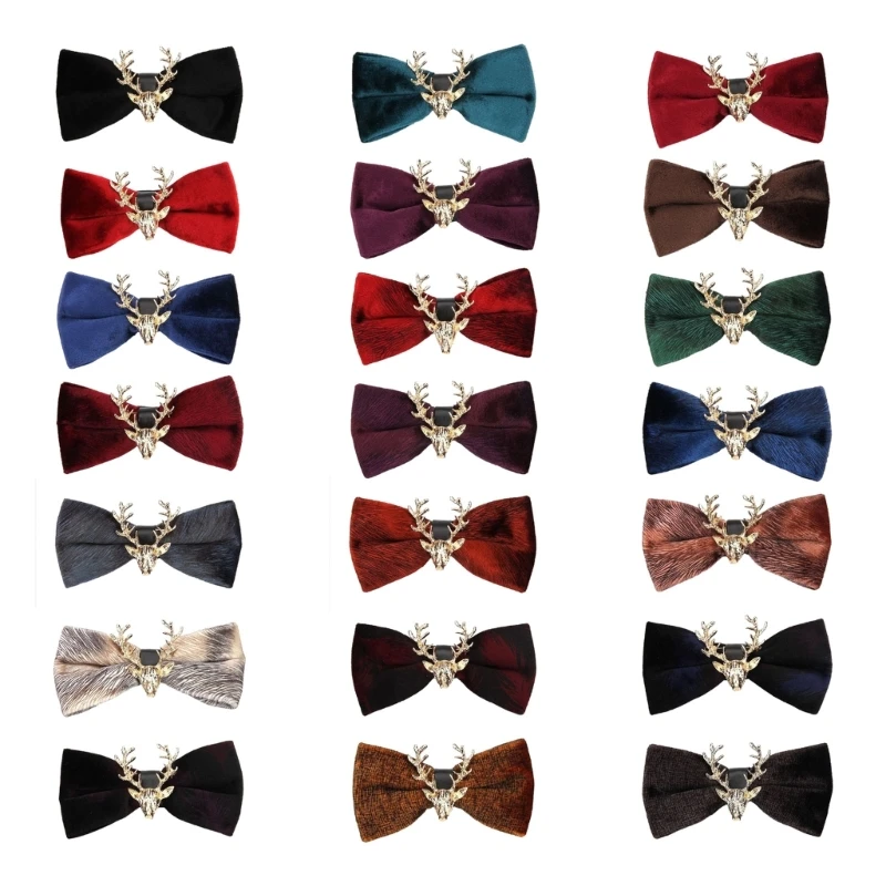 

Alloy Elk Head Bowknot Tie for Gentlemen Christmas Business Suit Accessories