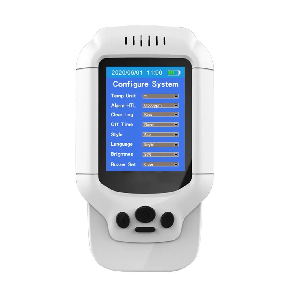 Fine Division 8 In 1 Professional Ozone Gas Tester Air Quality Detector PM2.5 PM10 PM1.0 TVOC O3 AQI Ozone Sensor Hygrothermogra
