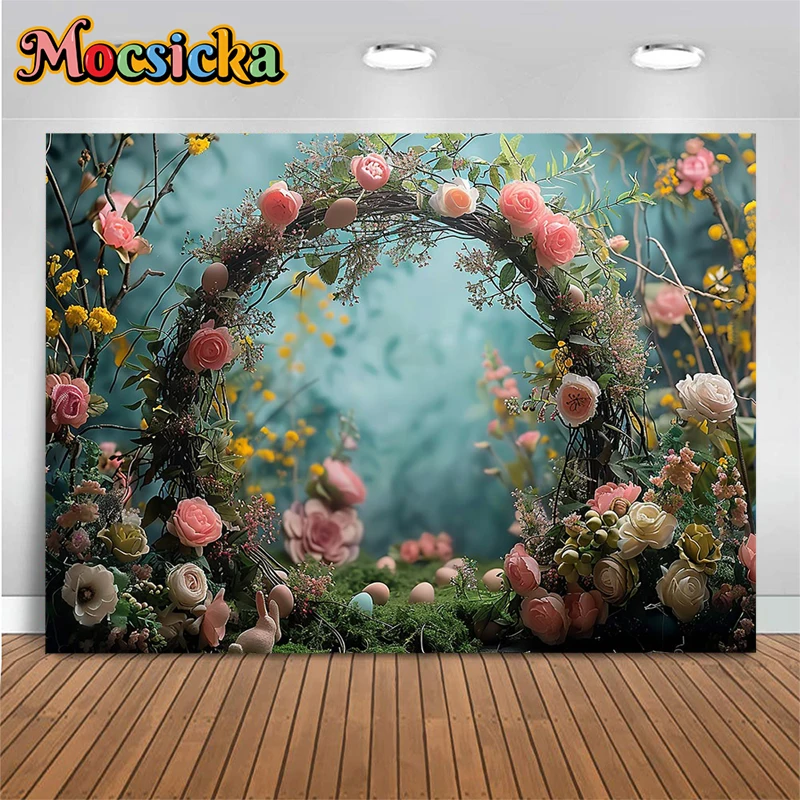 Mocsicka фон для фотосъемки с изображением цветов и двери для детского дня рождения