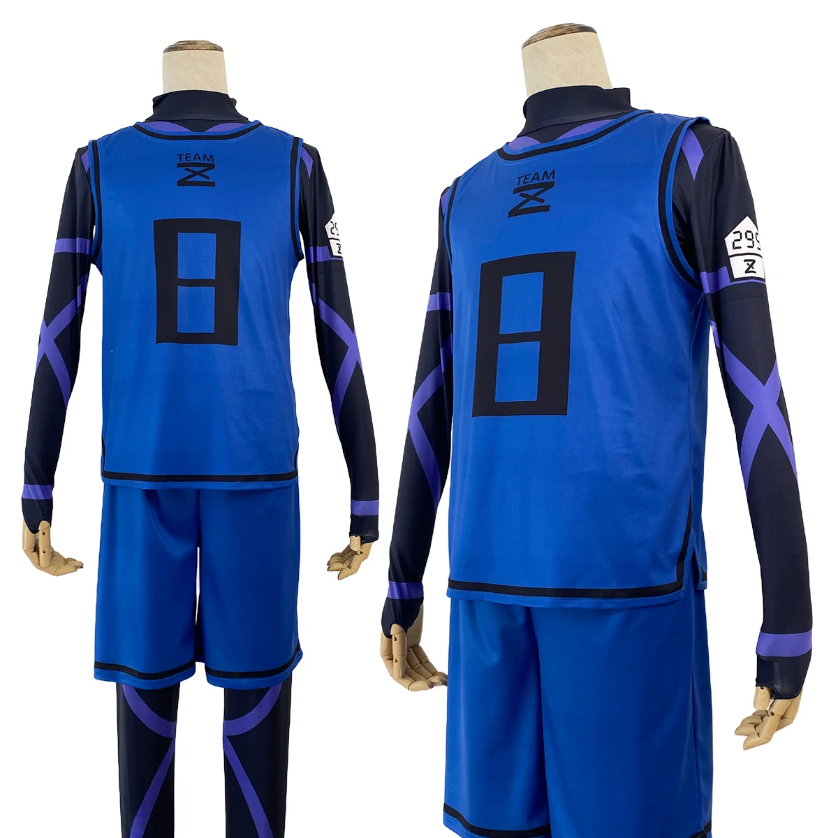 LOUN Blue Lock Anime Cosplay Costume avec perruque, Isagi, YopiercChigiri, Bachira, Rensuke, Kunigami, uniforme d'entraînement de football, filet rose, cadeau de salle de bain