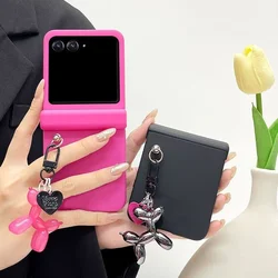 Cute Korean Dog Chain Portable Phone Case For Motorola MOTO RAZR 50 40 Ultra 60 Ultra Razr Plus 2025 2024 2023 Protective Cover