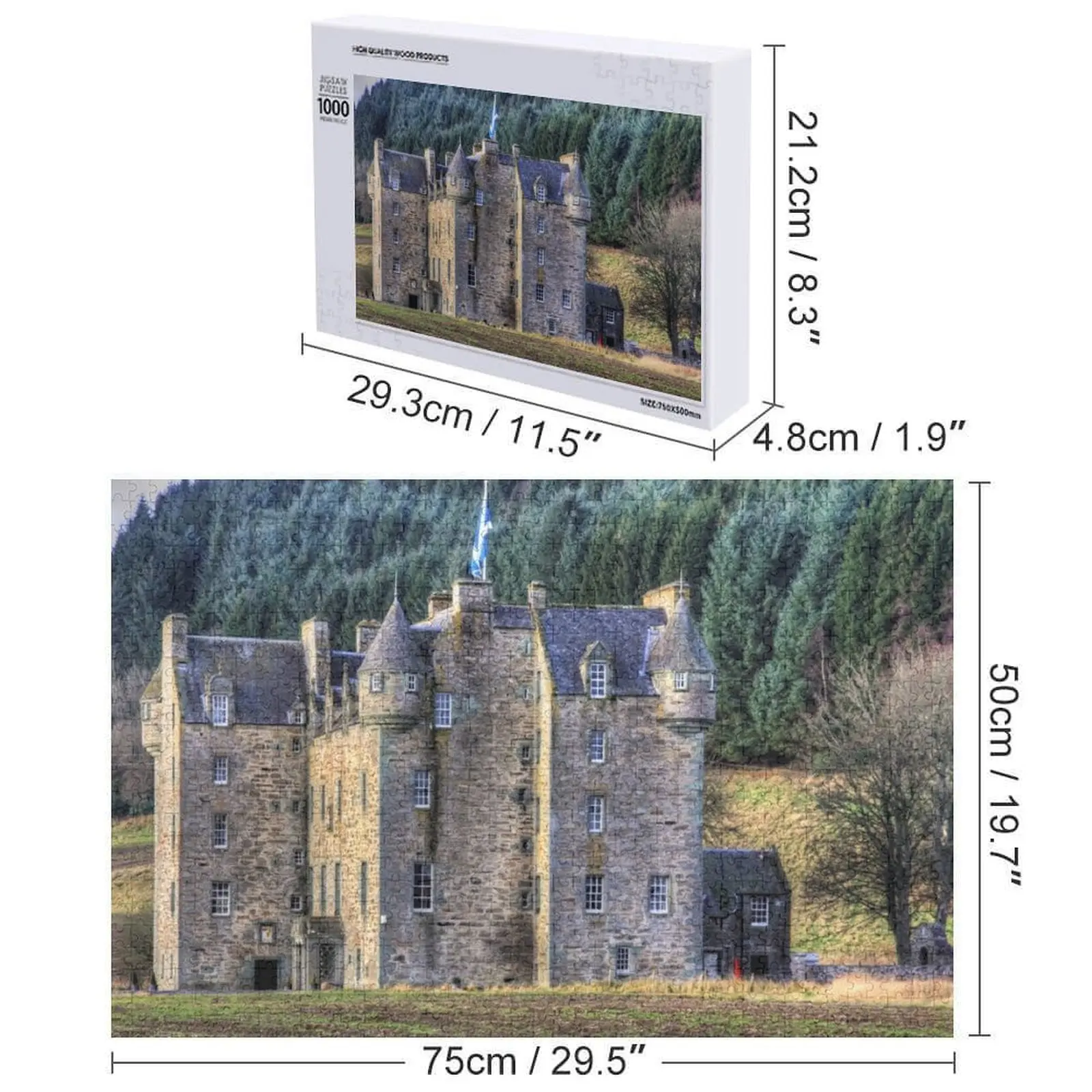 จิ๊กซอว์ปราสาทเมนซีย์ ของขวัญส่วนตัว โมเตอร์สเกลแบบปรับแต่งได้ ของขวัญสำหรับคู่แต่งงาน เกม ปริศนาสำหรับเด็ก