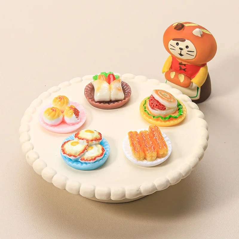 

Dollhouse Breakfast Egg Pancake Bulk Model Miniature Hand DIY Resin Ornament Home Decor Decoration