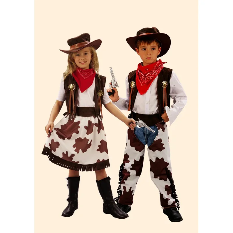 2025年新作 ワイルドウェスト コスプレ ウエスタン カウボーイ カウガール コスチューム ハロウィン ドレスアップ 大人 子供 ロールプレイ パーティー 仮装 eqs9X