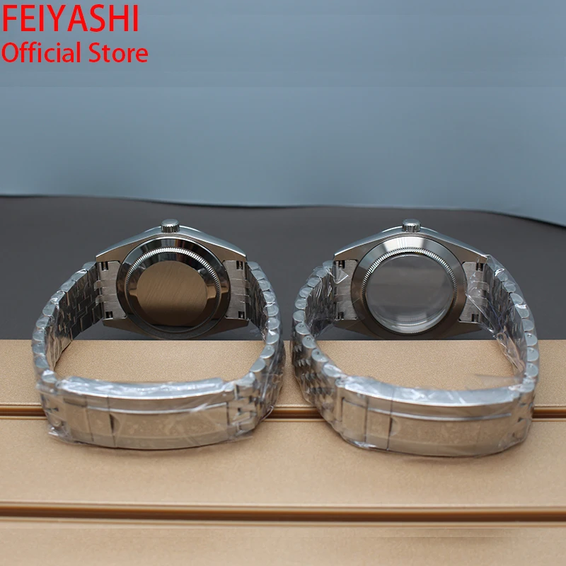 Casing jam tangan tepi bulat 36mm 40mm, gelang untuk Seiko NH35 NH36 NH38 NH34 Miyota 8215 gerakan 28.5mm Dial safir 100M tahan air