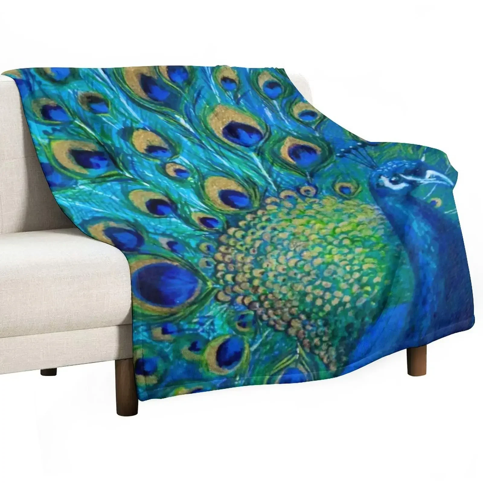 

Peacock Blues Throw Blanket Beautifuls Vintage Blankets For Bed Blankets