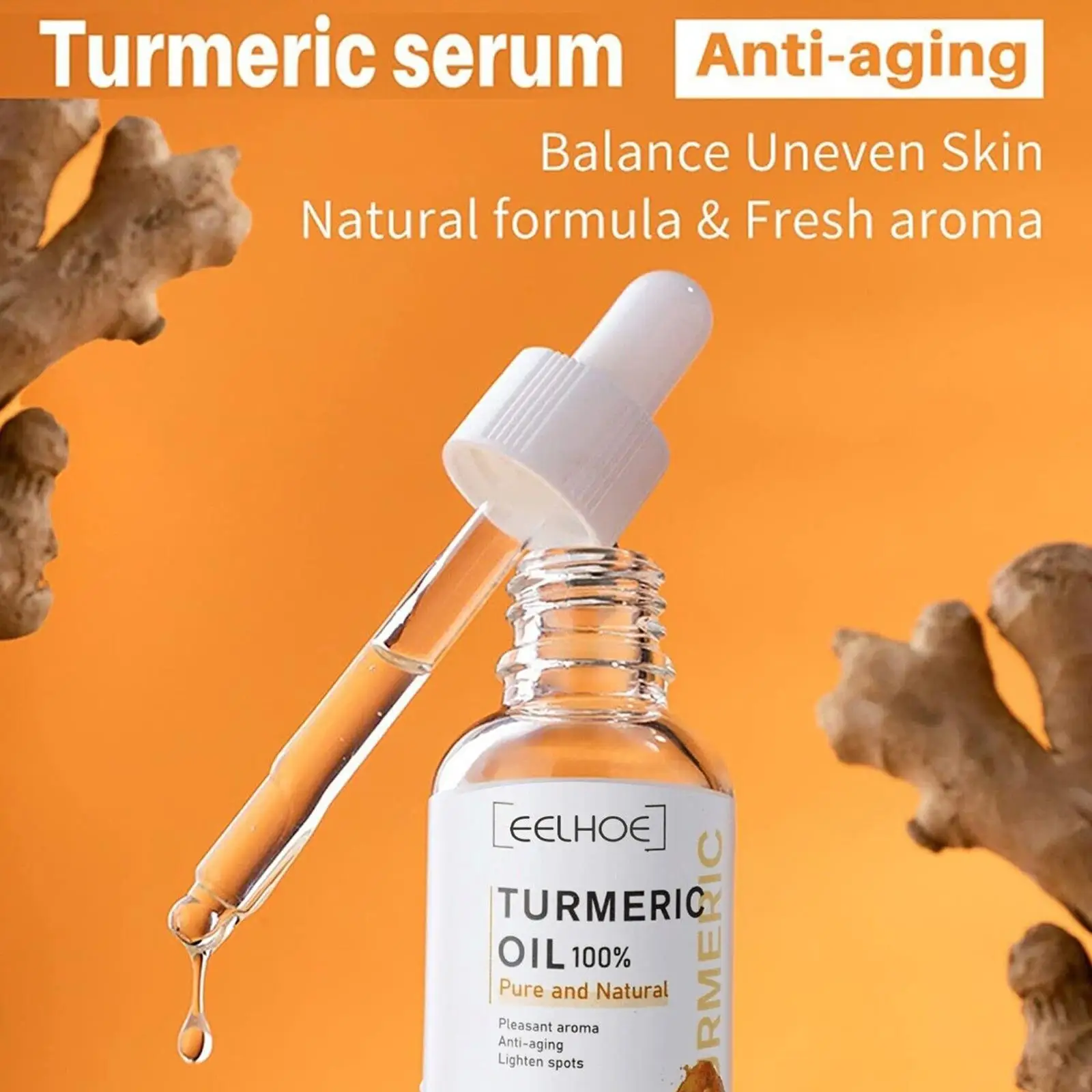 30ml Turmeric Oil Skin To Lightening Acne Dark Patches Acne Bright Skin Dark Spot Corrector Anti Aging Face Whitening Serum Care