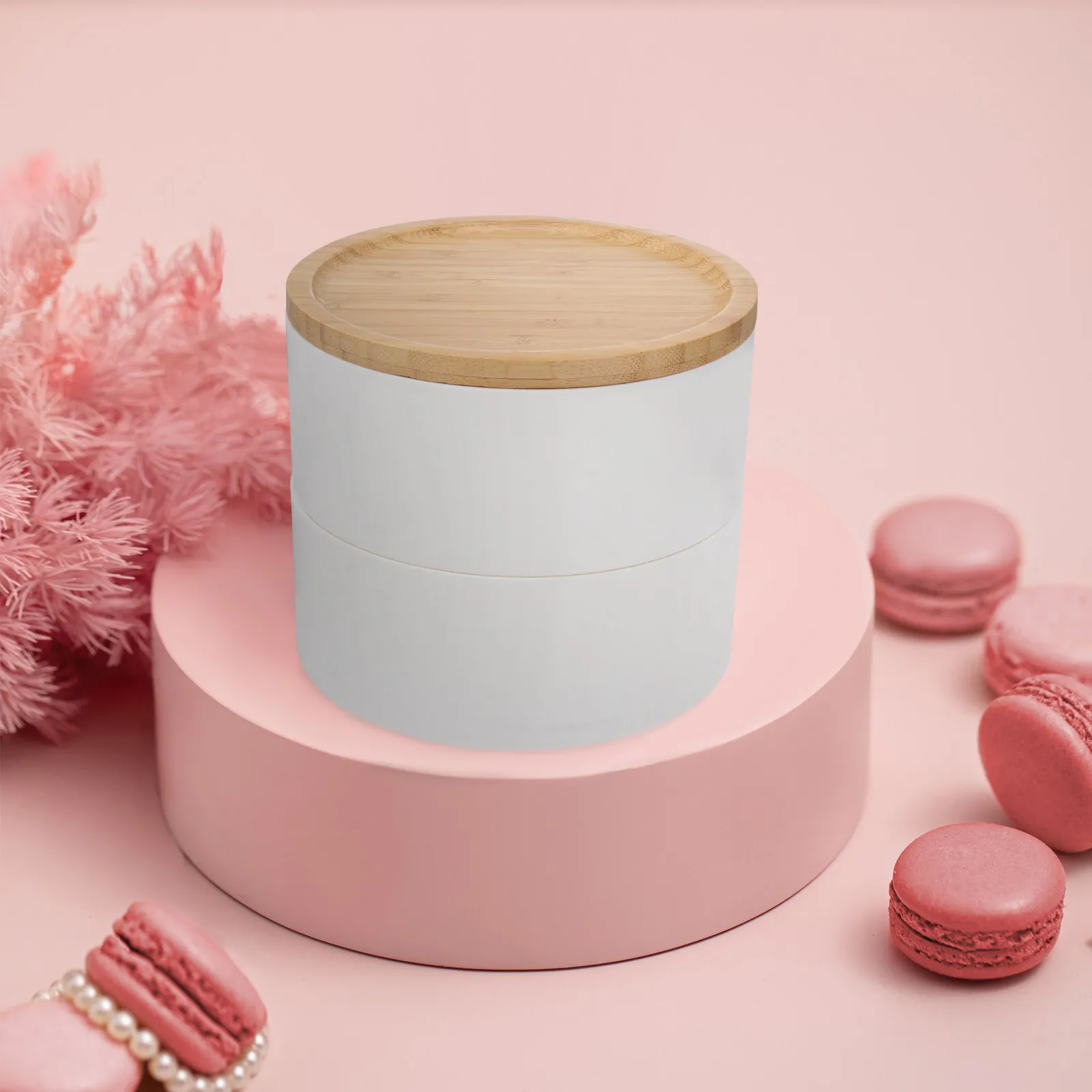 

Bamboo Lid Multi-Layer Stackable Jewelry Box For Bracelets Necklaces Earrings Rings Pendants Storage Organizer Packaging Case