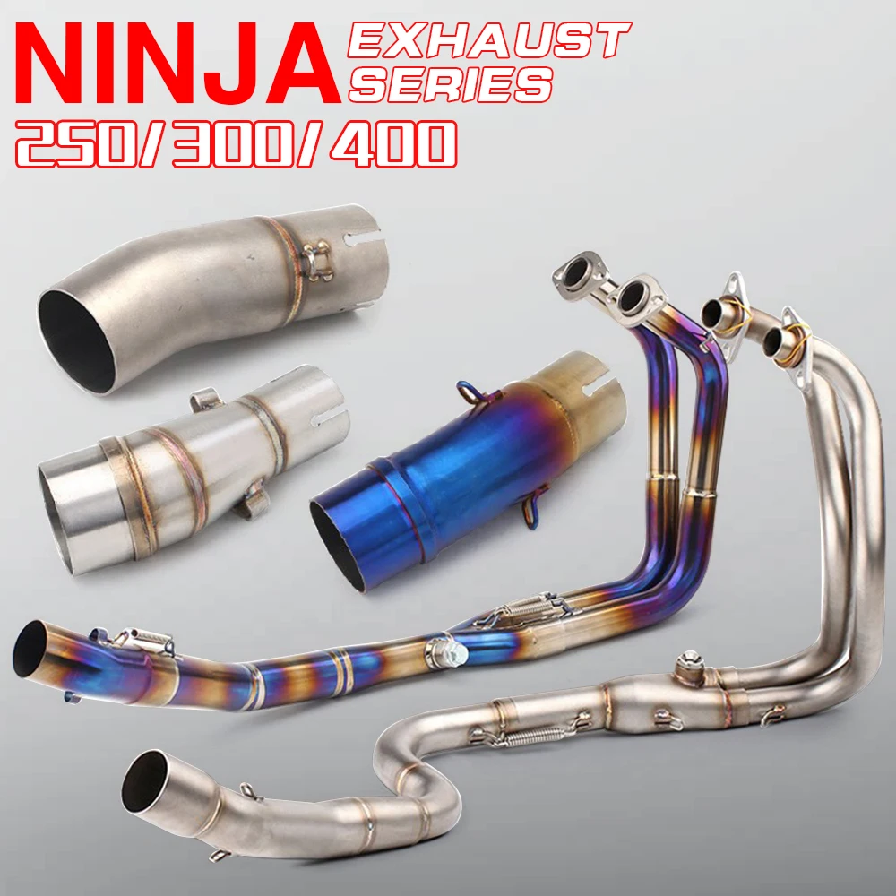 For Ninja250 Ninja300 Z250 Z300 Ninja 400 500 Z250 Z400 Front Pipe Motorcycle Exhaust  Slip on Escape Moto Fits 51MM Muffler