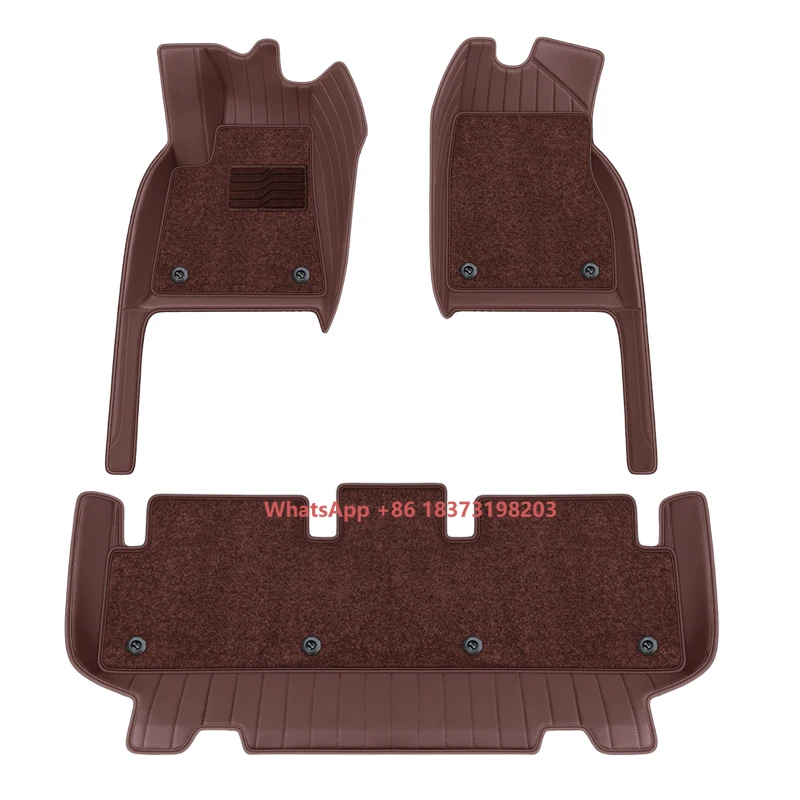 

Для модели X автомобильные аксессуары на заказ, напольный коврик, интерьерный эко-материал для 6-местных сидений, двухслойный толстый коврик сверху