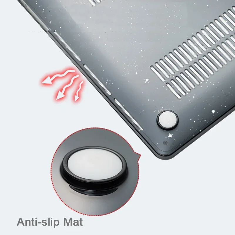 Glitter Starry Sky Sleeve Case for Apple Macbook Pro Air Clear Transparent Laptop Bag 16.2 14.2 13.3 13.6 inch Plastic Cover