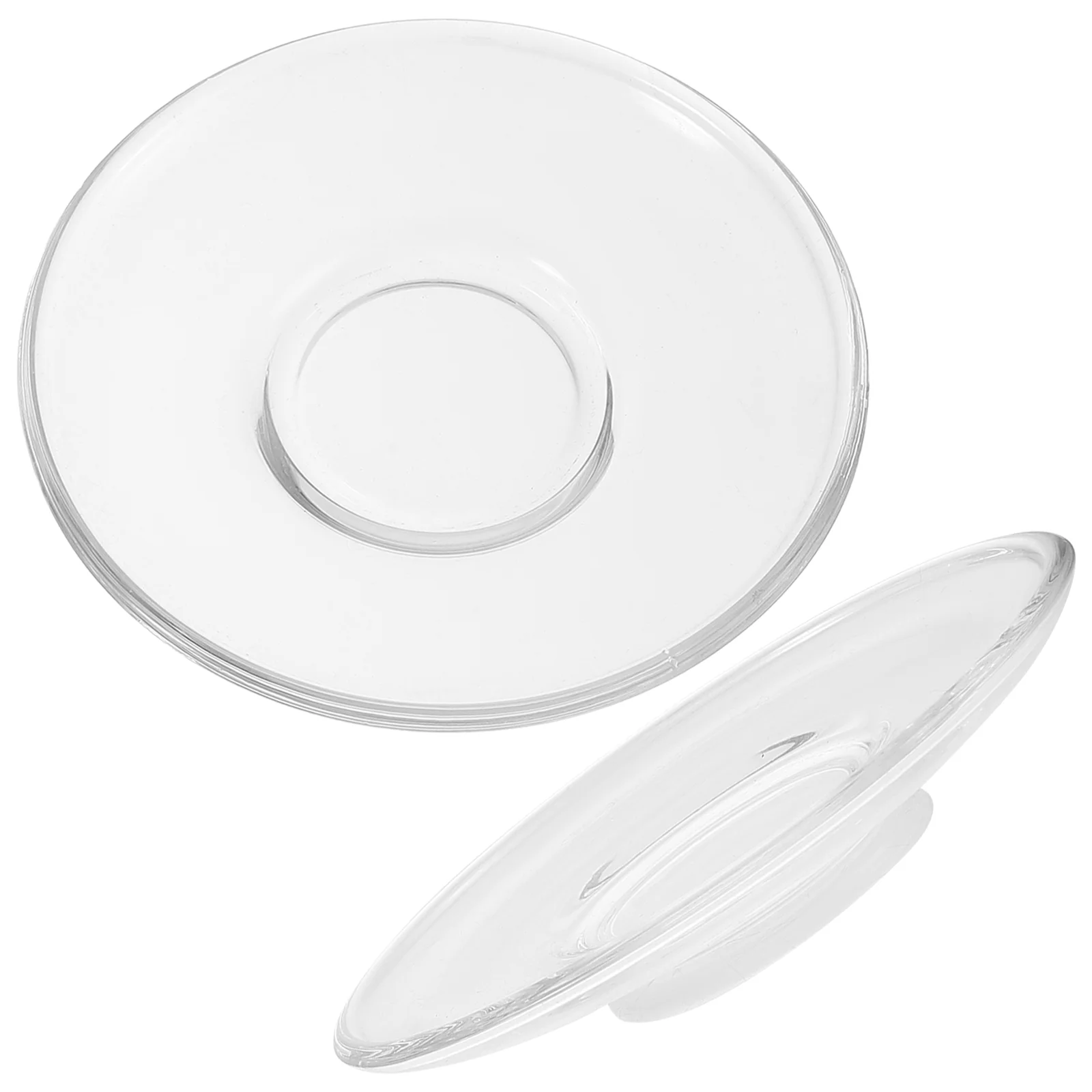 Elegant Clear Glass Plates Set of 4 Round Glass Saucers for Coffee Snacks and Decorative Use Durable and Stylish Design