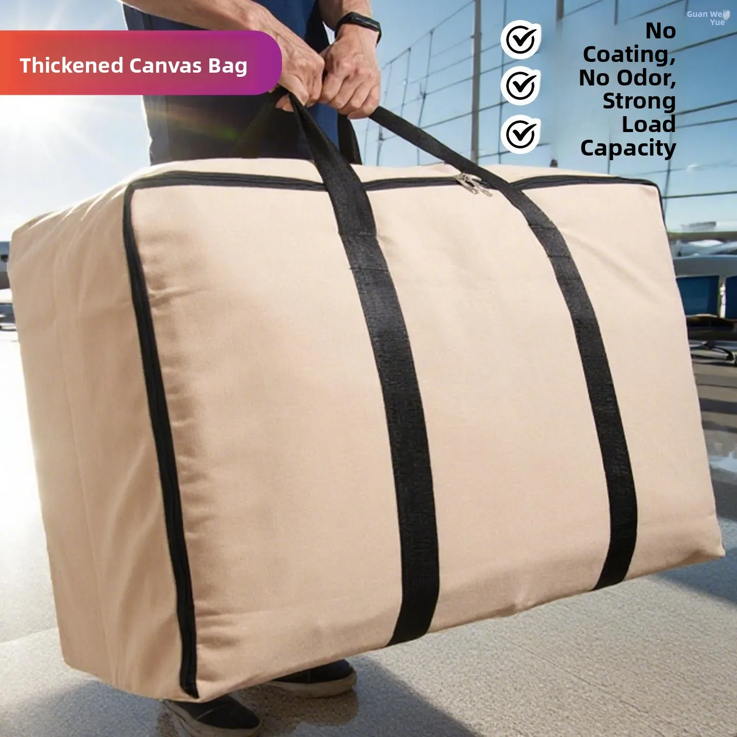 

Thickened Wear-Resistant Canvas Storage Bag Large Capacity Quilt Cotton Clothes Moving Packing Bag Handheld Luggage Bag
