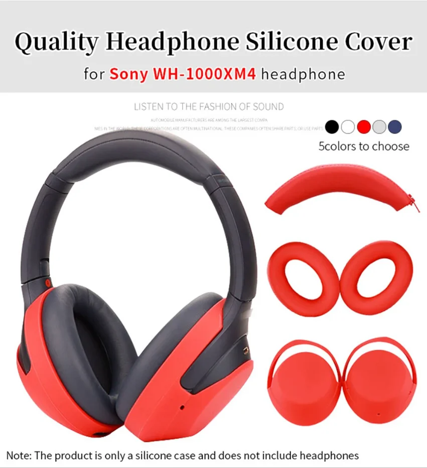 Quality Headphone Cover for Sony WH-1000XM4 Earphone Silicone Protective Case 1000XM4 Headset Headbeam Protector Sleeve