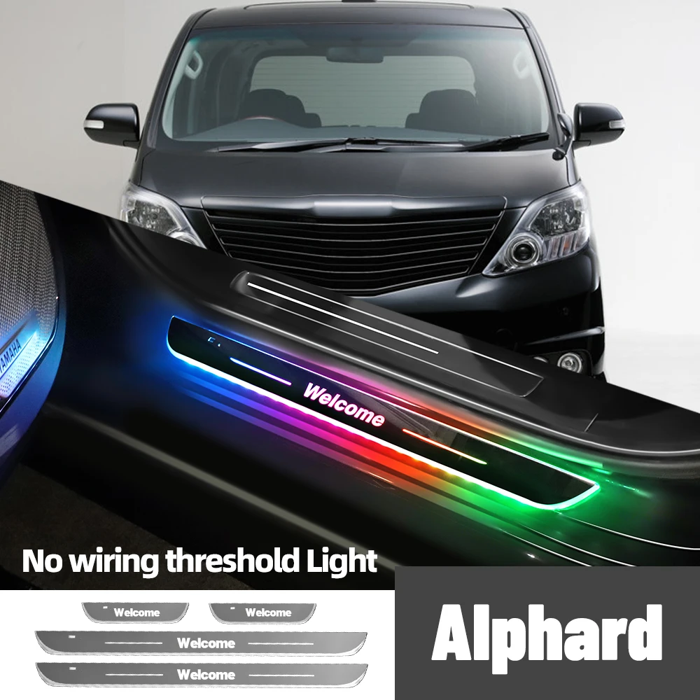 For Toyota Alphard 10 20 30 2002-2022 Car Door Sill Light Customized Logo LED Welcome Threshold Pedal Lamp Accessories