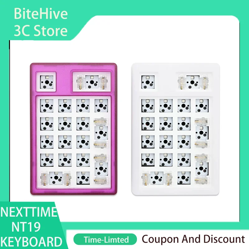 Nexttime Nt19 Numpad Bluetooth 2.4G 3 Mode Numeric Keypad Gasket Hot Swap Rgb Next Time PC Mini Mechanical Keyboards Kit Switch