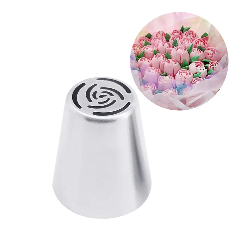 1pcs Large Russian Tulip Icing Piping Nozzles Stainless Steel Flower Cream Pastry Tip Kitchen Cupcake Cake Decorating Tools