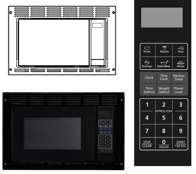 25L Built in Stainless Steel Microwave Oven With Mirror Glass Door for DMB90-25LBSGU-H3B