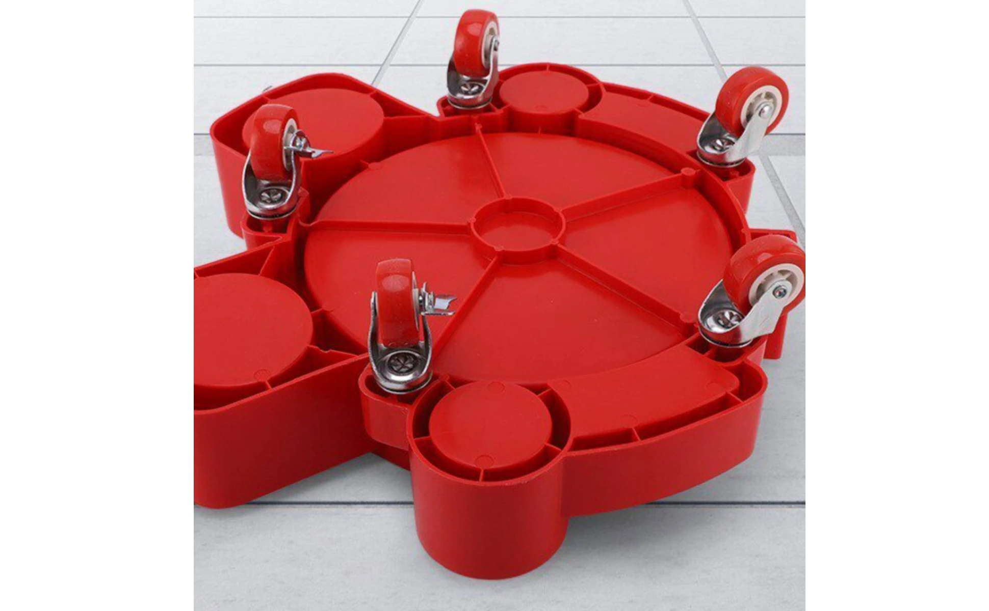 Car Wash Pail Dolly Cup-Style Holders Wheeled Pail Stand Cleaning Tool One-Piece Molded Equipment Caster Wheels