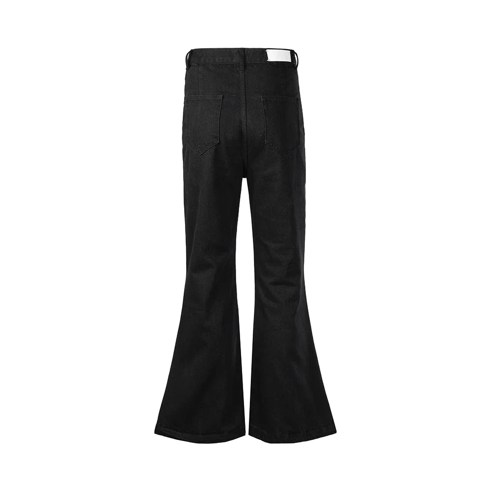 

Y2K RO Style Wide Leg Black Vintage Jeans Flare Pants Men's Harajuku Solid Streetwear Baggy Casual Denim Trousers Oversized