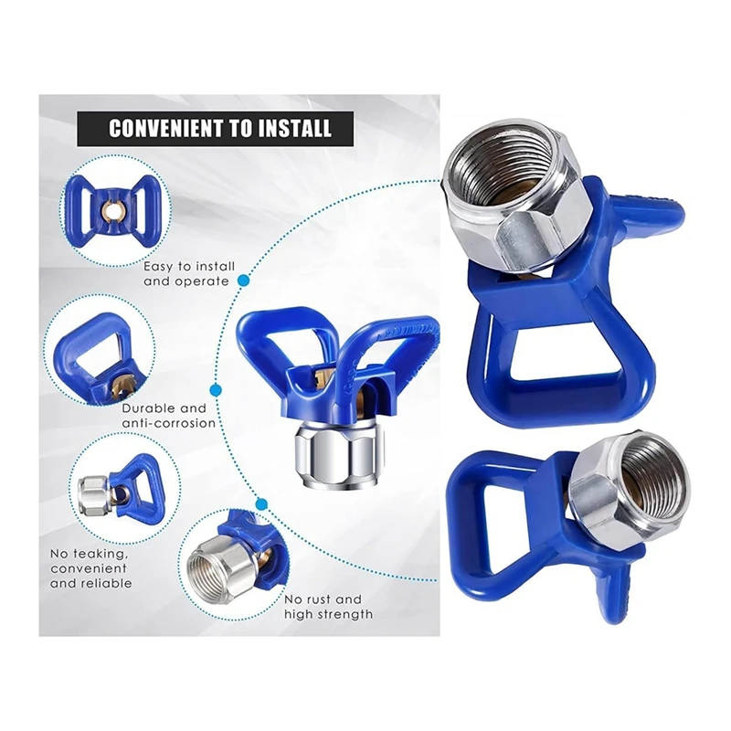 ABDJ- 246215   Base protectora de punta de 7/8 pulgadas Punta G7/8 Azul X Boquillas de punta reversibles Handtite Se adapta a pintura sin aire 246-215