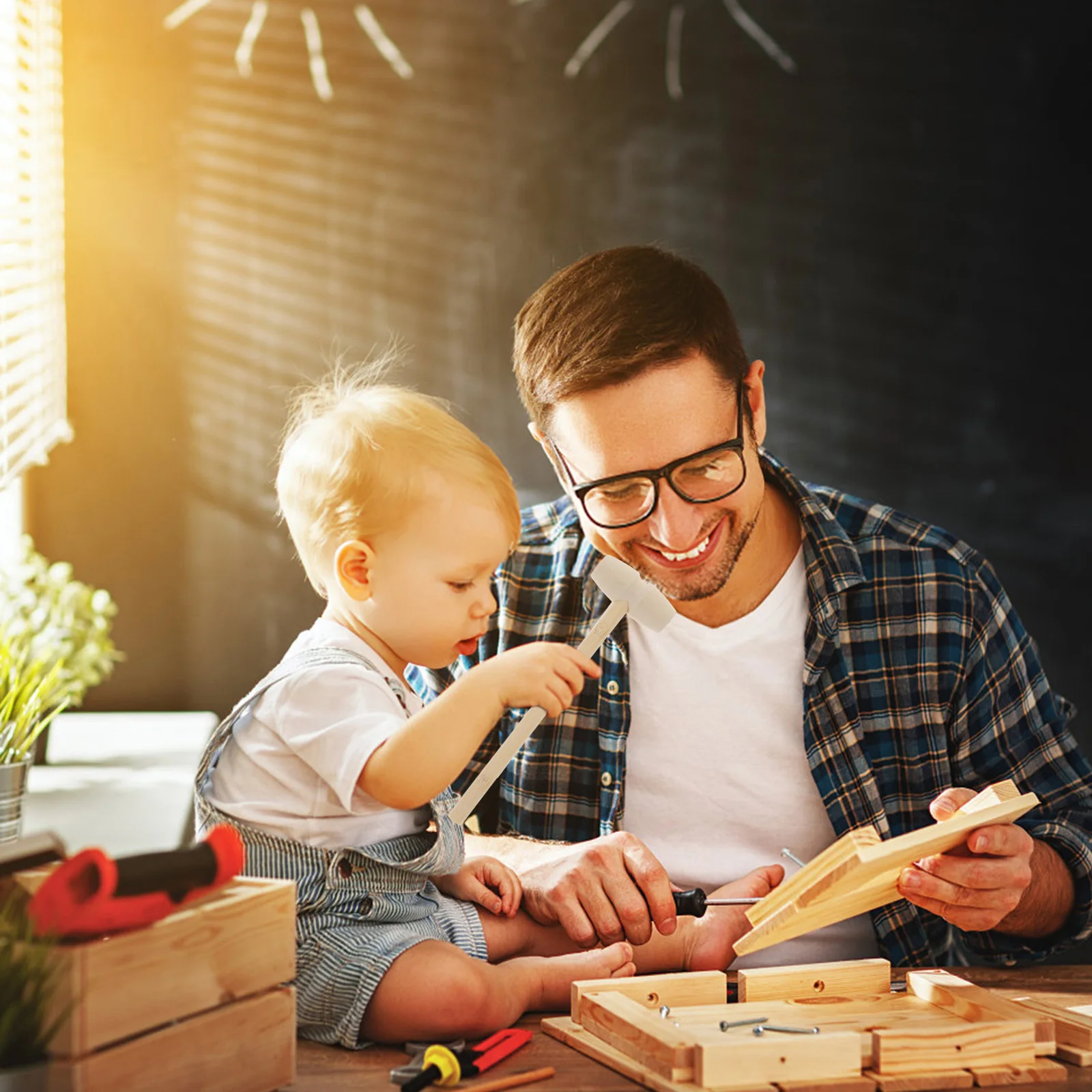 

36Pcs Kids Wooden Mallet Hammer Set Mini Wooden Hammer Educational Hand Training Fun Interactive Cracking Tool for Boys Girls