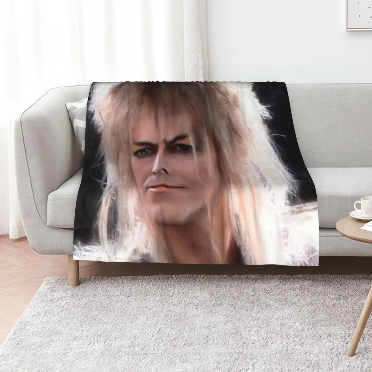 Jareth the King of Goblins Falling in the Labyrinth Throw Blanket Cute Plaid warm winter Furrys Heavy Nap Blankets