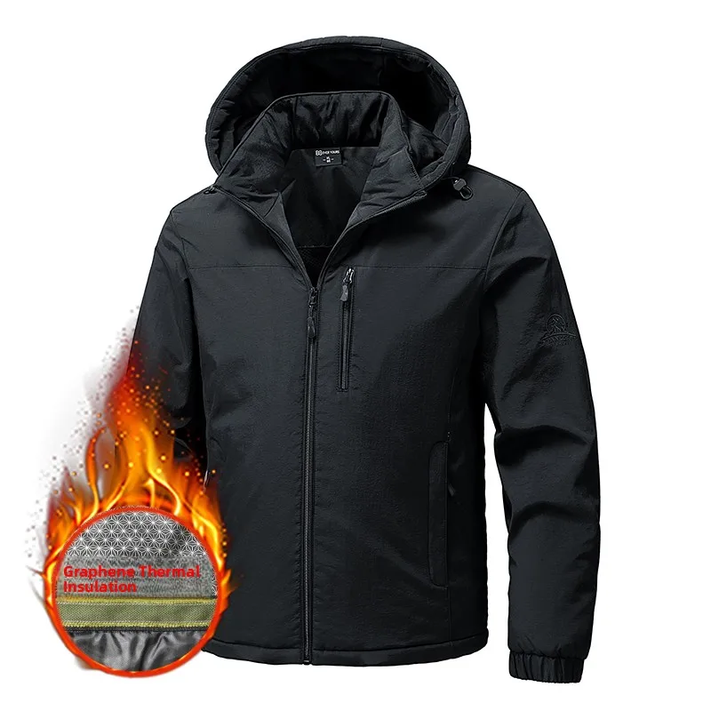 

Мужская рабочая куртка-пальто, новинка 2025 года, весна-осень-зима, утепленная, из полиэфирного волокна, теплая, модная, городской стиль, на молнии, из полиуретана.