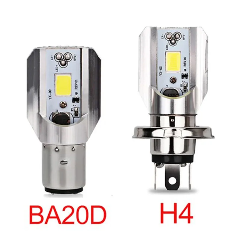 1PCS H4 LED H6 BA20D P15D Motorcycle Headlight Bulbs CSP COB White 6000K Lens Hi Lo Lamp Moto Scooter Accessories 12V Headlamp