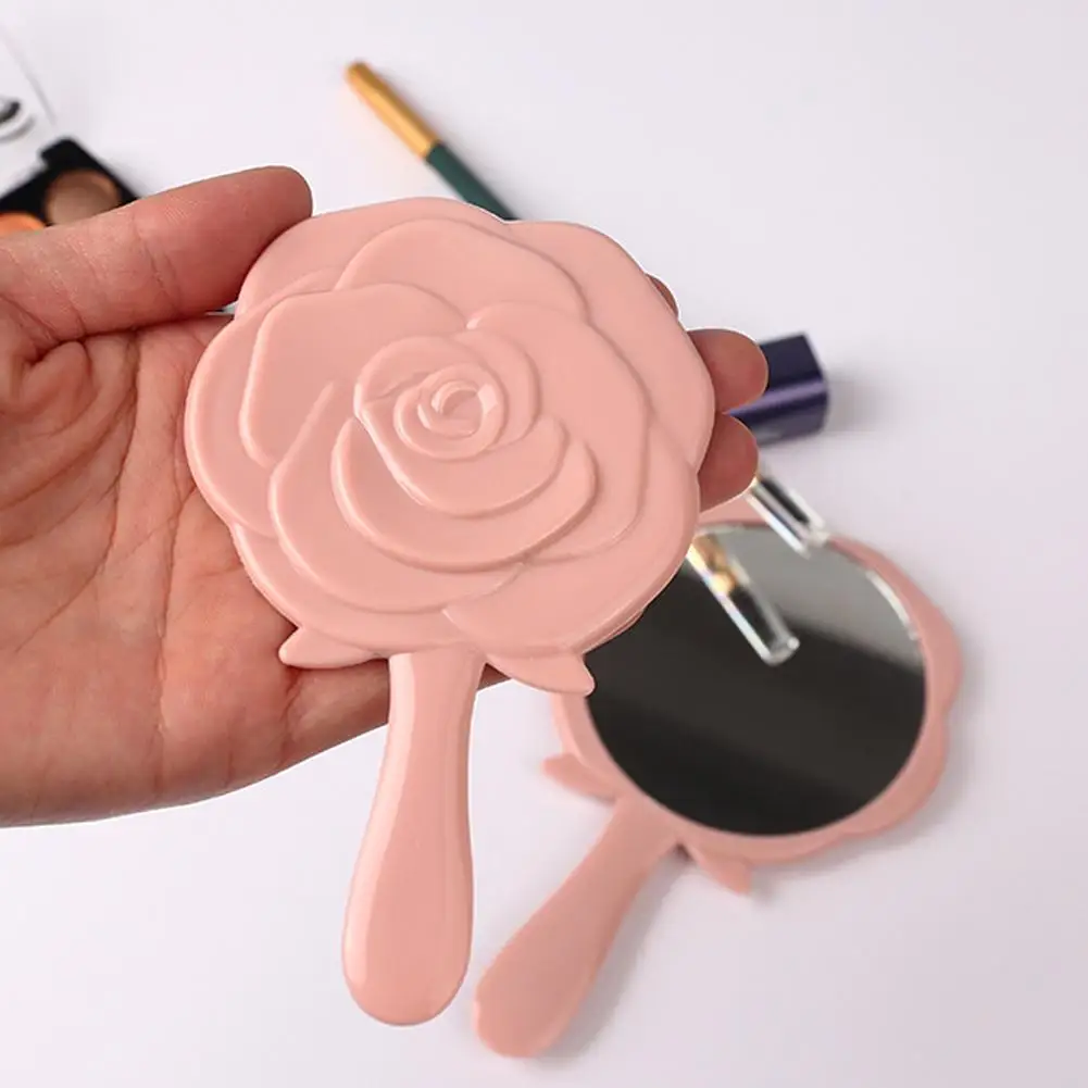 3D Stereo Retro Rose Flower Shape Cosmetic Makeup Compact Mirror Hand Mirror Hand Mirror Compact Mirror Girl Birthday Gifts