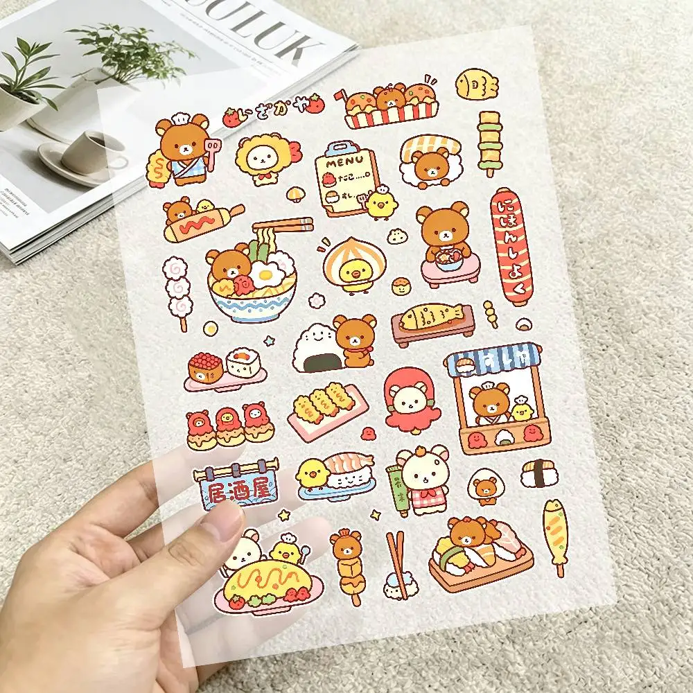 Cute R-Rilakkuma Motorcycle Stickers For Logo Waterproof Reflective Body Helmet Decals Cover-ups Personalized Modification