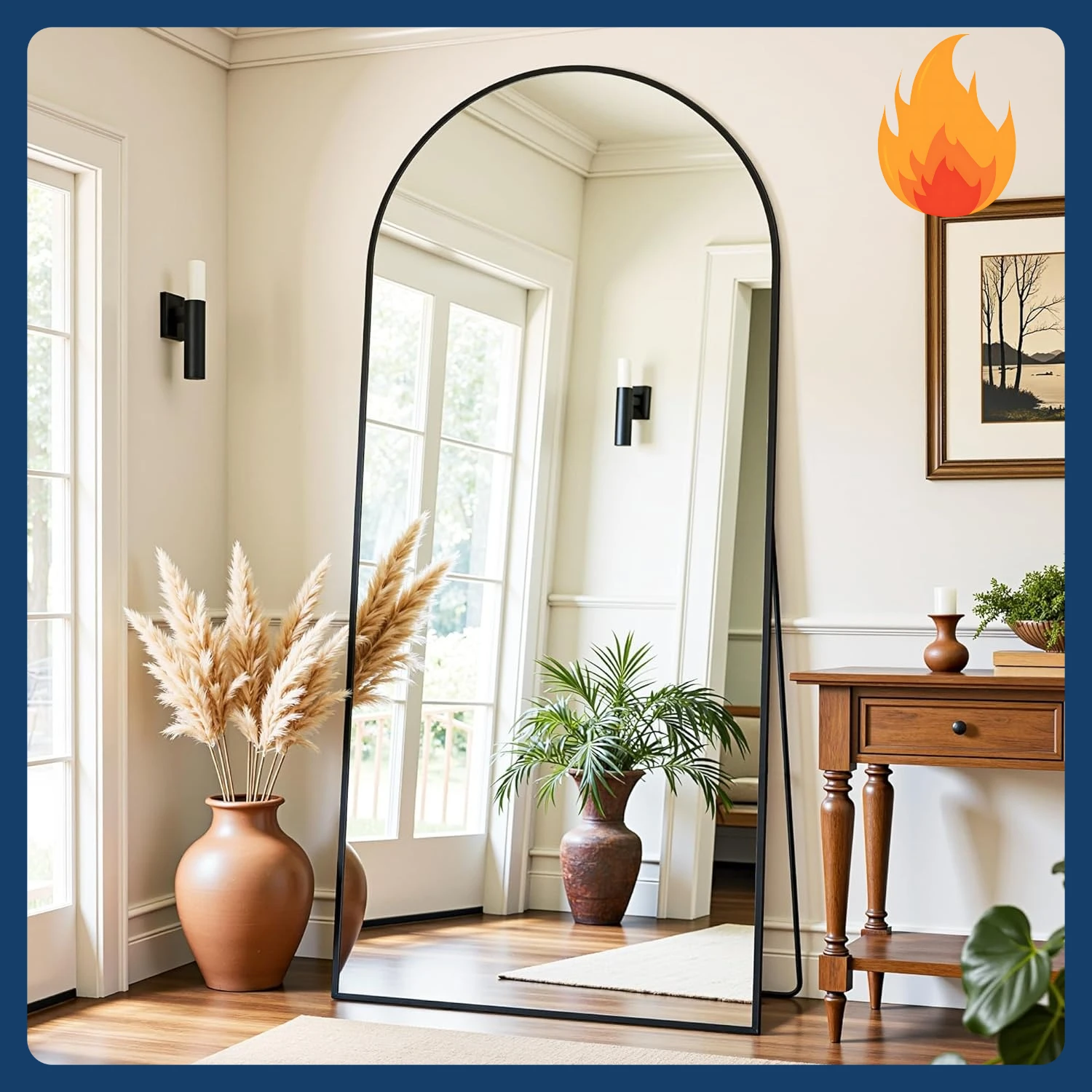 [Vendita calda! ]Specchio a figura intera, specchio da pavimento oversize da 71"x32" indipendente, specchi da pavimento a specchio per tutto il corpo con supporto,