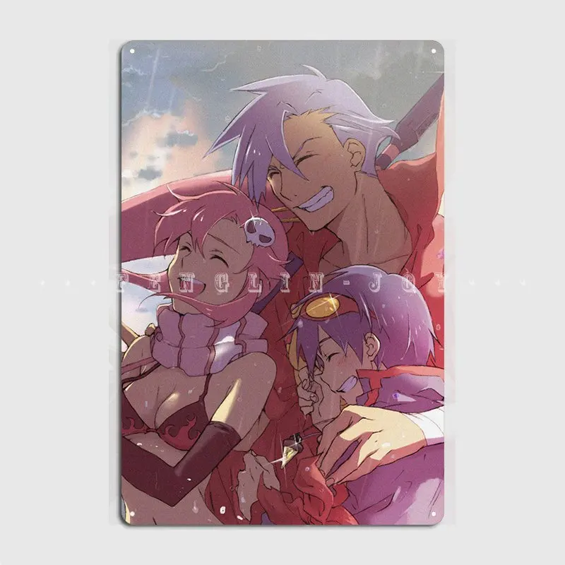 Tengen Toppa Gurren Lagann Metal Sign Club Party Club Bar Personalized Plaques Tin Sign Poster