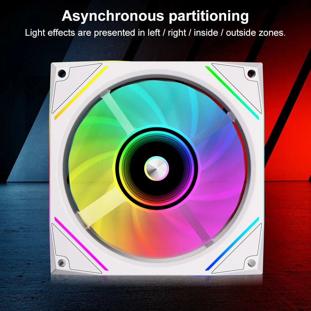 

120mm ARGB CPU Fan 12V Large Air Volume 71 CFM 4pin PWM Case Cooler Fan Computer Chassis Fan Quiet Cooling Fan for Computer Case