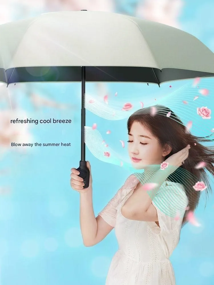 

Высококачественный зонт Manul с вентилятором, крутой зонтик с защитой от ультрафиолета, солнечный и дождливый складной автомобильный зонт двойного назначения