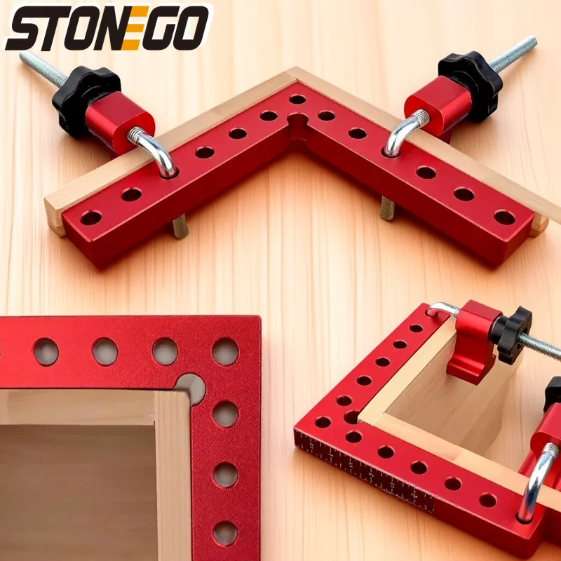 

6PCS Aluminum Alloy Woodworking Clamps Right Angle Fixing Clamps for DIY Wood Splicing Home Projects
