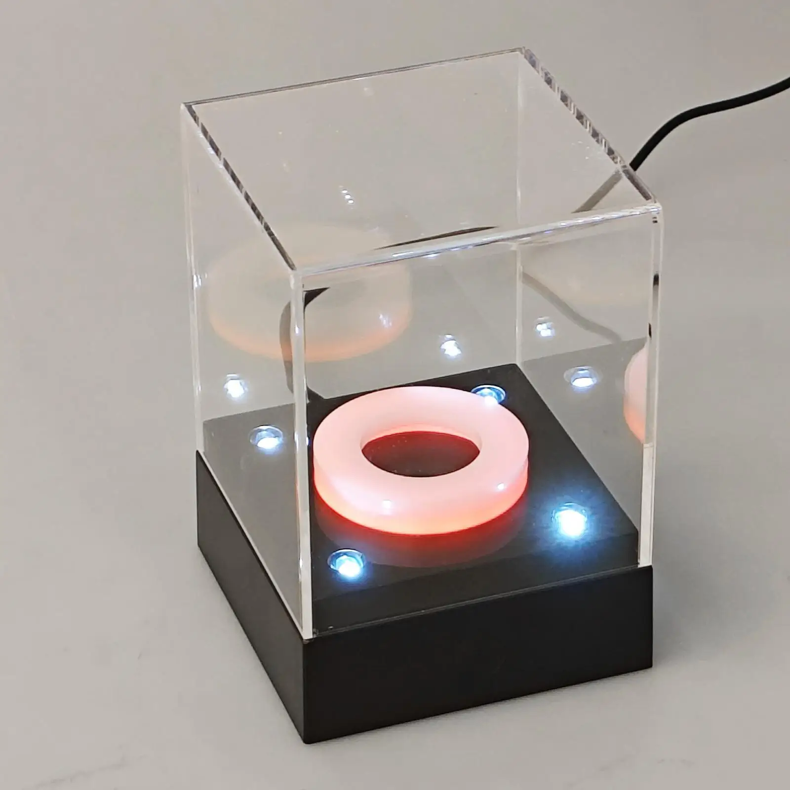 Baseball Display Case with LED with Base protected Tennis Baseball Holder