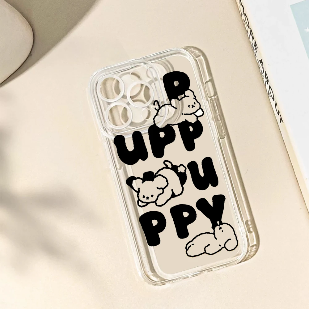 PUPPY Cute Dog Silicone Phone Case for IPhone 17 16 15 14 13 12 11 Pro Xs Max Air Mini 7 8 6 6s Plus SE 2020 2022 Cover