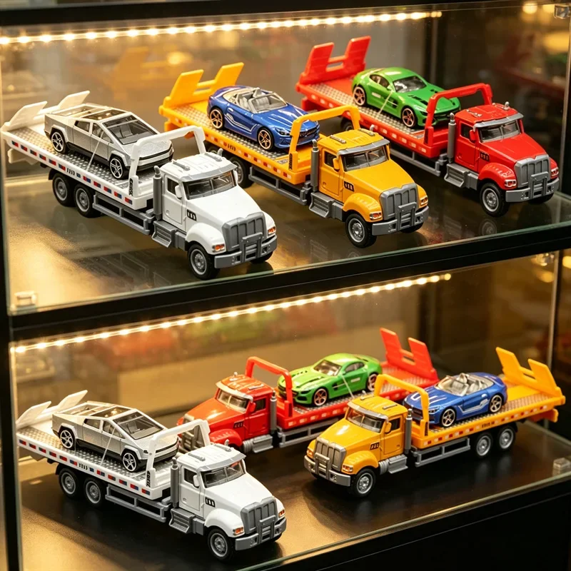 1:50 18CM Alloy American Flatbed Truck Model Paid Trolley, Toy Car Model, Hot Sale Home Decoration Hobby Collection