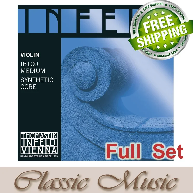 

Original Thomastik Infeld-Bule (IB100) Violin Strings ,Full set ,Set 4/4 Medium. Made in Austria.