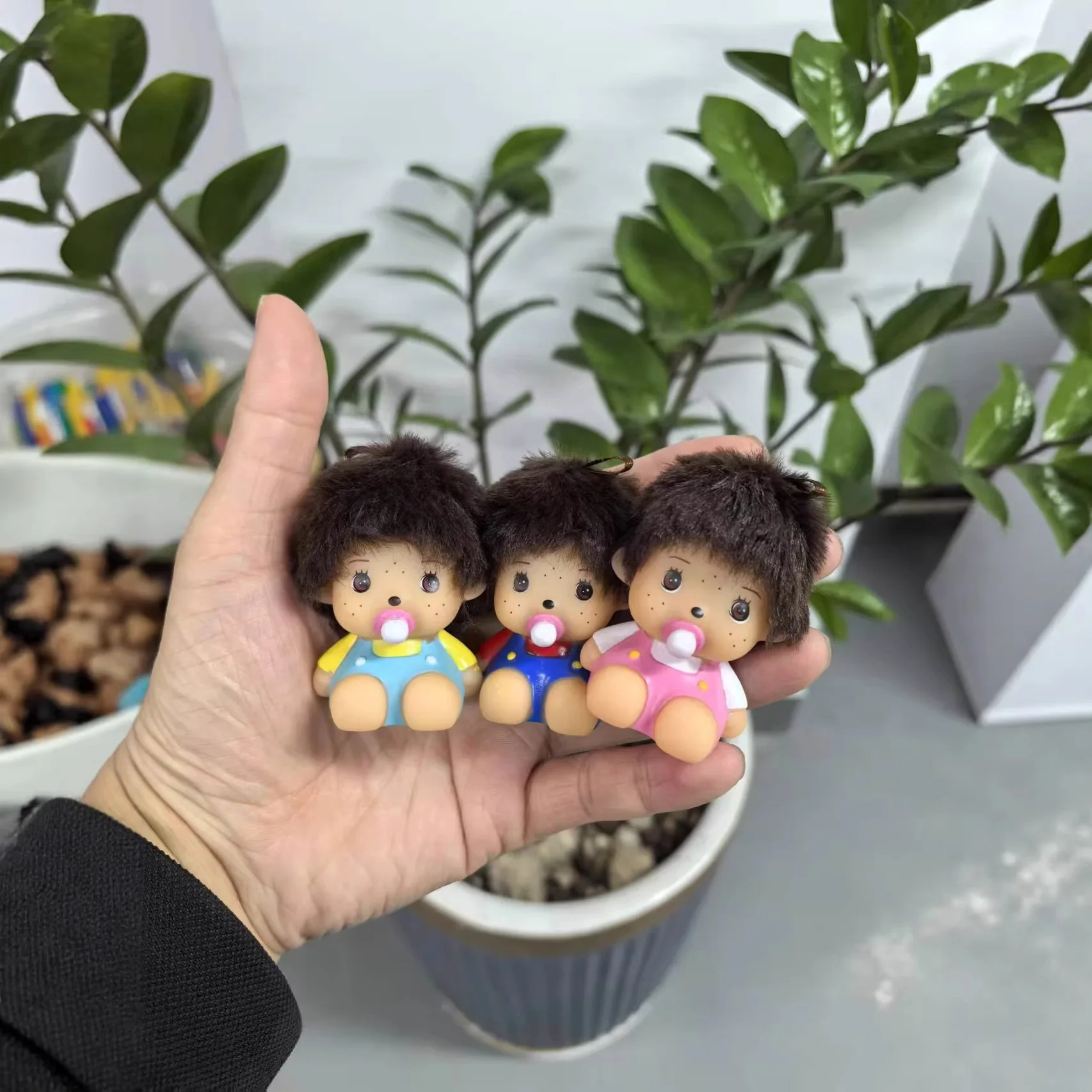 

for Mini Monchhichi Figurines Cute Monchchi Desktop Ornaments Sitting Monkiki Dashboard Decoration Figurine Figure Children's G