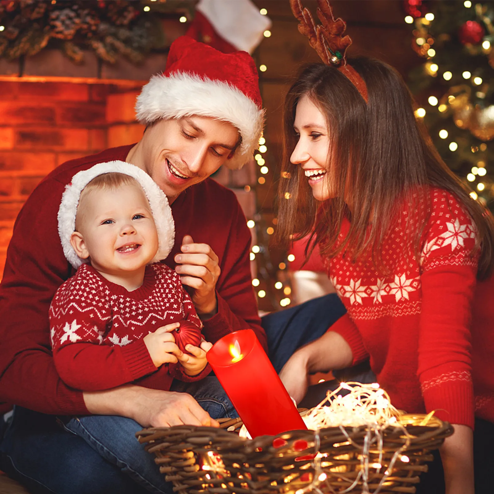 

Набор из 1 красной электрической лампы без пламени с теплым мерцающим светодиодным светом и пультом ДУ для декора стола, полки, бара, отеля, светодиодный светильник для чайной церемонии