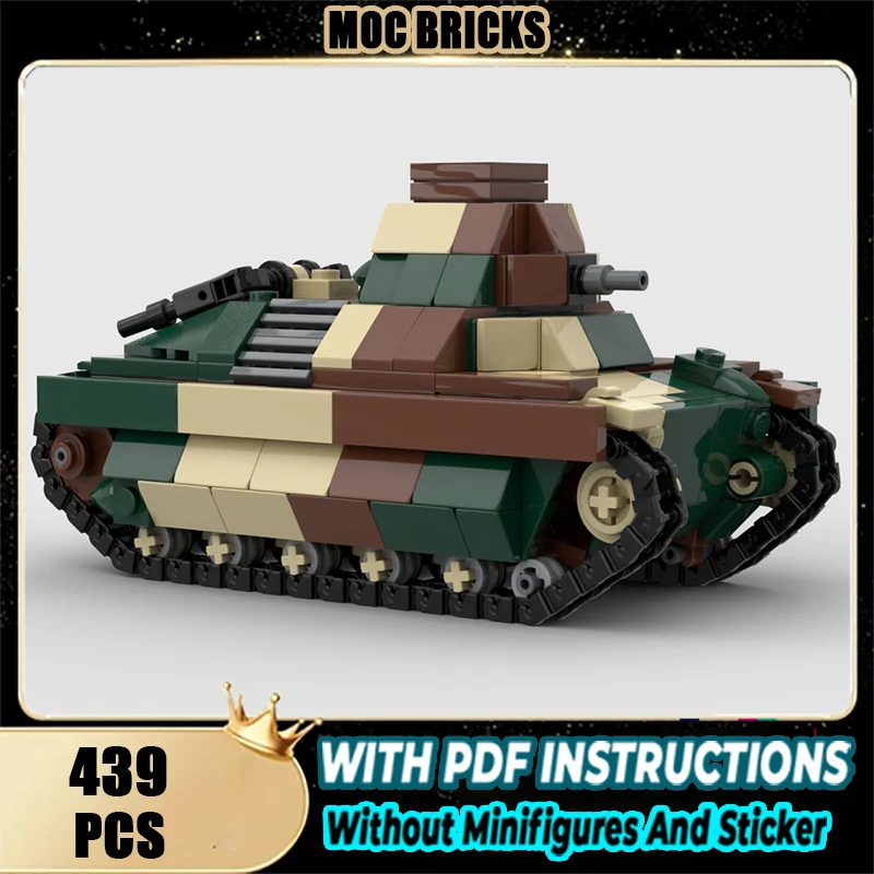 

Exquisite New Product MOC Building Block French World War II tank FCM 36 Technology Modular Children's Toy Gift DIY Assembly Set