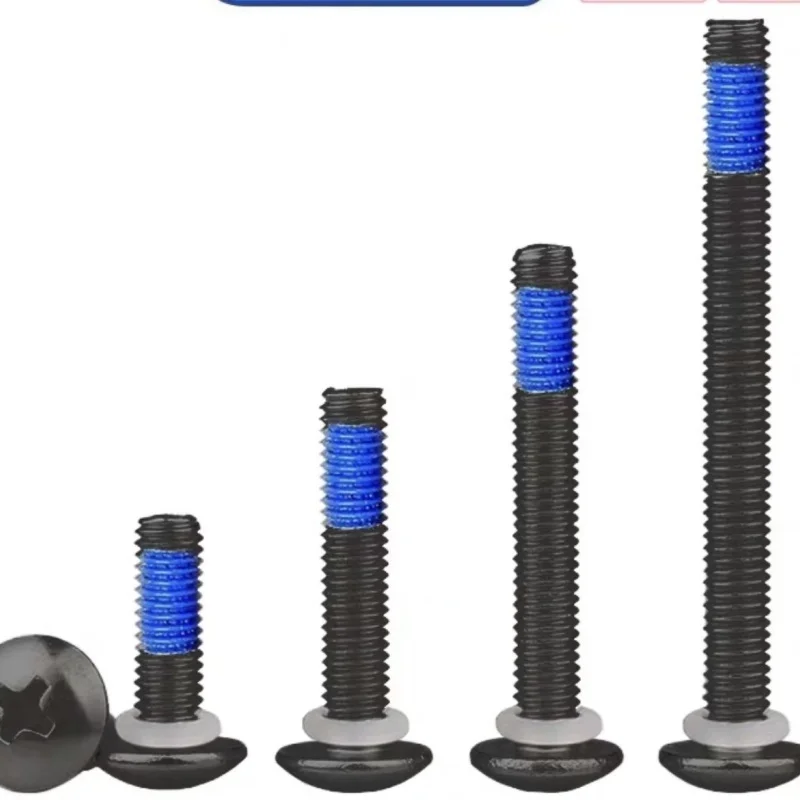 20 Pieces M3 M4 M5 M6 Stainless Steel 304 Black Zinc Large Flat Head Phillips Black TM Sealing Ring Glue Anti-Loosening Screws