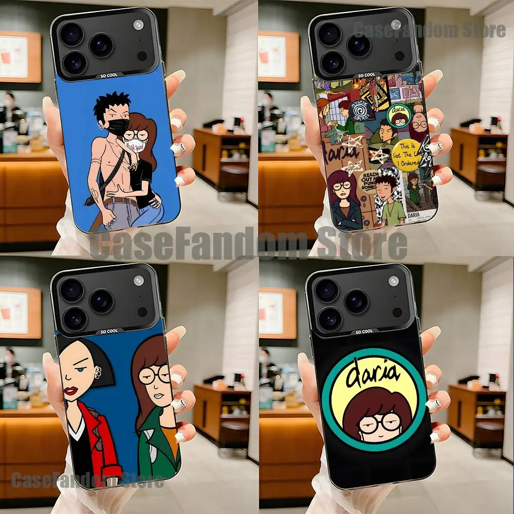 

Cartoon D-Daria Sitcom Phone Case For iPhone 17,16,15,14,13,12,11,Pro,Max,Plus,Black Matte Shockproof Cover