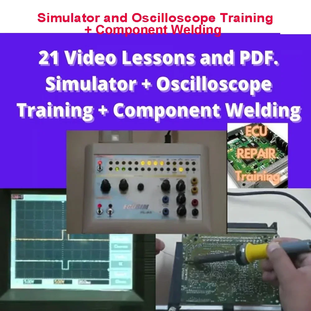 ECU Installation SMD EPROM  ECU Simulator and Oscilloscope Training Component Welding 21 Video Lessons PDF Adapters Car Software