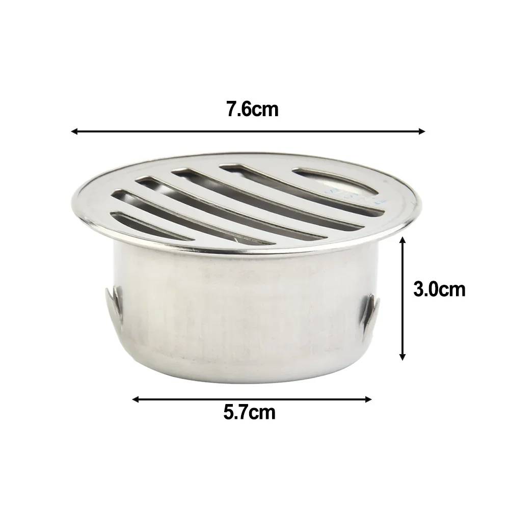 Outdoor Balcony Floor Drain 304 Stainless Steel Drainage Roof Round Floor Drain Cover Rain Pipe Cap Thickened Anti-clogging