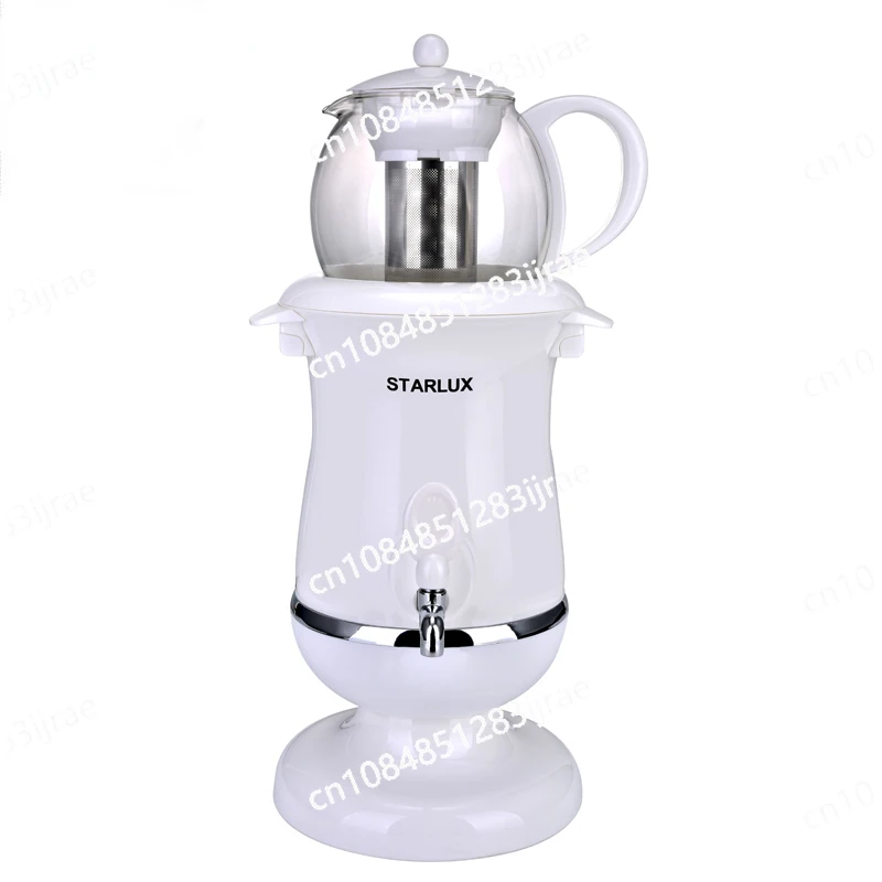 110-127V 1000W 2.5L White Color  Turkish Samovar Electric Kettle Heat Preservation Rotating Tea Maker